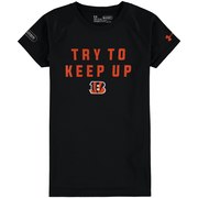 Add Cincinnati Bengals Under Armour Girls Try To Keep Up Tech T-Shirt - Black To Your NFL Collection