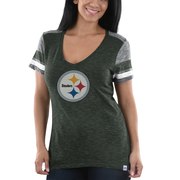 Add Pittsburgh Steelers Majestic Women's Classic Moment T-Shirt - Charcoal/Heathered Gray To Your NFL Collection