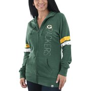 Add Green Bay Packers Majestic Women's Athletic Tradition Full-Zip Hoodie - Heathered Green To Your NFL Collection