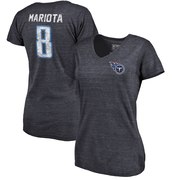 Add Marcus Mariota Tennessee Titans NFL Pro Line by Fanatics Branded Women's Icon Tri-Blend Player Name & Number V-Neck T-Shirt - Navy To Your NFL Collection