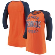 Add Denver Broncos 5th & Ocean by New Era Women's Novelty 3/4-Sleeve Scoop Neck T-Shirt - Orange/Navy To Your NFL Collection