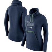 Add Seattle Seahawks Nike Women's Tri-Blend Modern Funnel Hoodie - Navy To Your NFL Collection