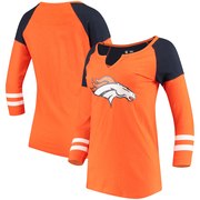 Add Denver Broncos 5th & Ocean by New Era Women's Split Slub Scoop Neck 3/4-Sleeve T-Shirt - Orange To Your NFL Collection