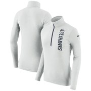 Add Seattle Seahawks Nike Women's Element Half-Zip Wordmark Performance Jacket - Heathered Gray To Your NFL Collection