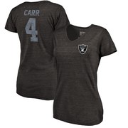 Add Derek Carr Oakland Raiders NFL Pro Line by Fanatics Branded Women's Icon Tri-Blend Player Name & Number V-Neck T-Shirt - Black To Your NFL Collection