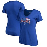 Add Atlanta Falcons NFL Pro Line by Fanatics Branded Women's Banner Wave V-Neck T-Shirt - Royal To Your NFL Collection