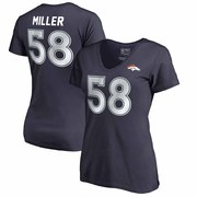 Add Von Miller Denver Broncos NFL Pro Line by Fanatics Branded Women's Authentic Foil Stack Name & Number V-Neck T-Shirt - Navy To Your NFL Collection