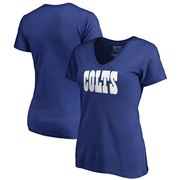 Add Indianapolis Colts NFL Pro Line by Fanatics Branded Women's Wordmark V-Neck Plus Size T-Shirt - Royal To Your NFL Collection