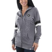 Add Oakland Raiders Majestic Women's Athletic Tradition Full-Zip Hoodie - Heathered Gray To Your NFL Collection