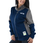 Add Seattle Seahawks Majestic Women's Speed Fly Lightweight Full-Zip Fleece Jacket - College Navy To Your NFL Collection