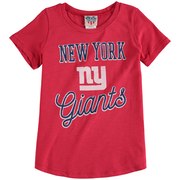 Add New York Giants Junk Food Girls Youth Script T-Shirt - Red To Your NFL Collection
