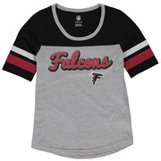 Add Atlanta Falcons Girls Youth Fan-Tastic Short Sleeve T-Shirt - Heathered Gray/Black To Your NFL Collection