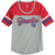 Add New York Giants Girls Youth Fan-Tastic Short Sleeve T-Shirt - Heathered Gray/Red To Your NFL Collection
