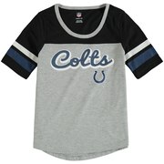 Add Indianapolis Colts Girls Youth Fan-Tastic Short Sleeve T-Shirt - Heathered Gray/Black To Your NFL Collection