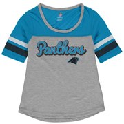 Add Carolina Panthers Girls Youth Fan-Tastic Short Sleeve T-Shirt - Heathered Gray/Blue To Your NFL Collection