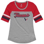 Add Houston Texans Girls Youth Fan-Tastic Short Sleeve T-Shirt - Heathered Gray/Red To Your NFL Collection