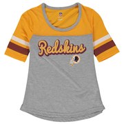 Add Washington Redskins Girls Youth Fan-Tastic Short Sleeve T-Shirt - Heathered Gray/Gold To Your NFL Collection