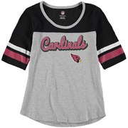 Order Arizona Cardinals Girls Youth Fan-Tastic Short Sleeve T-Shirt - Heathered Gray/Black at low prices.