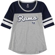 Add Los Angeles Rams Girls Youth Fan-Tastic Short Sleeve T-Shirt - Heathered Gray/Navy To Your NFL Collection