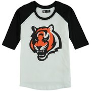 Add Cincinnati Bengals 5th & Ocean by New Era Girls Youth 3/4-Sleeve Raglan T-Shirt - White/Black To Your NFL Collection