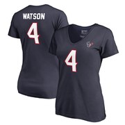 Add Deshaun Watson Houston Texans NFL Pro Line by Fanatics Branded Women's Authentic Stack Name & Number T-Shirt - Navy To Your NFL Collection