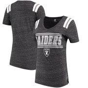 Add Oakland Raiders 5th & Ocean by New Era Women's Wordmark Tri-Blend V-Neck T-Shirt - Black To Your NFL Collection