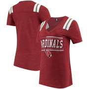 Add Arizona Cardinals 5th & Ocean by New Era Women's Wordmark Tri-Blend V-Neck T-Shirt - Cardinal To Your NFL Collection