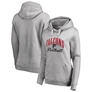 Add Atlanta Falcons NFL Pro Line by Fanatics Branded Women's Victory Script Pullover Hoodie - Heathered Gray To Your NFL Collection