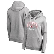 Add Kansas City Chiefs NFL Pro Line by Fanatics Branded Women's Victory Script Plus Size Pullover Hoodie - Heathered Gray To Your NFL Collection