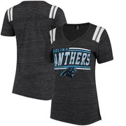 Add Carolina Panthers 5th & Ocean by New Era Women's Wordmark Tri-Blend V-Neck T-Shirt - Black To Your NFL Collection