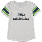 Add Seattle Seahawks Girls Youth Team Pride Burnout Short Sleeve T-Shirt - White To Your NFL Collection