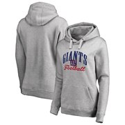Add New York Giants NFL Pro Line by Fanatics Branded Women's Victory Script Pullover Hoodie - Heathered Gray To Your NFL Collection