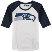 Add Seattle Seahawks 5th & Ocean by New Era Girls Youth 3/4-Sleeve Raglan T-Shirt - White/College Navy To Your NFL Collection