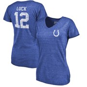 Add Andrew Luck Indianapolis Colts NFL Pro Line by Fanatics Branded Women's Icon Tri-Blend Player Name & Number V-Neck T-Shirt - Royal To Your NFL Collection