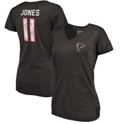 Add Julio Jones Atlanta Falcons NFL Pro Line by Fanatics Branded Women's Icon Tri-Blend Player Name & Number V-Neck T-Shirt - Black To Your NFL Collection