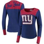 Add New York Giants Touch by Alyssa Milano Women's Blindside Long Sleeve Tri-Blend Thermal T-Shirt - Royal/Red To Your NFL Collection