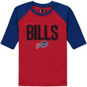 Order Buffalo Bills 5th & Ocean by New Era Girls Youth Sequin 3/4 Sleeve Raglan T-Shirt – Red at low prices.