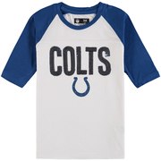 Add Indianapolis Colts 5th & Ocean by New Era Girls Youth Sequin 3/4 Sleeve Raglan T-Shirt – White To Your NFL Collection