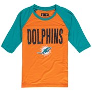 Add Miami Dolphins 5th & Ocean by New Era Girls Youth Sequin 3/4 Sleeve Raglan T-Shirt – Orange To Your NFL Collection