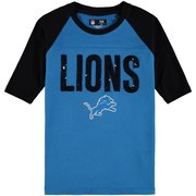 Add Detroit Lions 5th & Ocean by New Era Girls Youth Sequin 3/4 Sleeve Raglan T-Shirt – Blue To Your NFL Collection