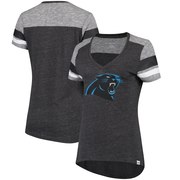 Add Carolina Panthers Majestic Women's Classic Moment T-Shirt - Charcoal/Heathered Gray To Your NFL Collection