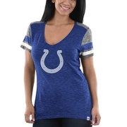 Add Indianapolis Colts Majestic Women's Classic Moment T-Shirt - Heathered Royal/Heathered Gray To Your NFL Collection