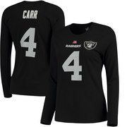 Add Derek Carr Oakland Raiders Majestic Women's Plus Size Her Catch Player Name & Number Long Sleeve T-Shirt - Black To Your NFL Collection