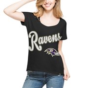 Add Baltimore Ravens '47 Women's Flair Roundoff T-Shirt - Black To Your NFL Collection