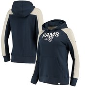 Add Los Angeles Rams NFL Pro Line by Fanatics Branded Women's Wordmark Iconic Fleece Pullover Hoodie – Navy/Heathered Gray To Your NFL Collection