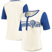 Add Los Angeles Rams Fanatics Branded Women's True Classics Drop Tail Henley T-Shirt – White/Royal To Your NFL Collection