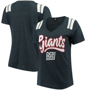 Add New York Giants 5th & Ocean by New Era Women's Plus Size Tri-Blend V-Neck T-Shirt – Heathered Navy To Your NFL Collection