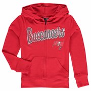 Add Tampa Bay Buccaneers 5th & Ocean by New Era Girls Youth Brushed Knit Tri-Blend Full-Zip Hoodie - Red To Your NFL Collection