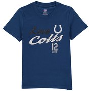 Add Andrew Luck Indianapolis Colts Girls Youth Glitter Live Love Team Player Name & Number T-Shirt - Royal To Your NFL Collection