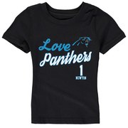 Add Cam Newton Carolina Panthers Girls Youth Glitter Live Love Team Player Name & Number T-Shirt - Black To Your NFL Collection